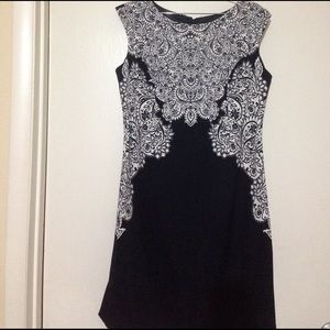 Dark blue and white dress
